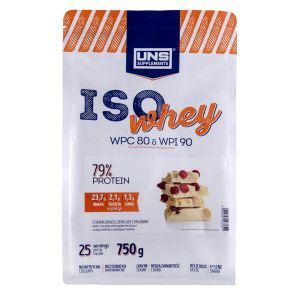 Ізолят сироваткового протеїну Iso Whey, 750 г, зі смаком білого шоколаду та малини, UNS