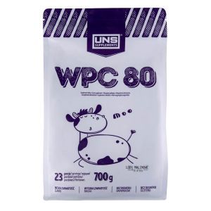 Сывороточный протеин WPC 80, 700 г, со вкусом малинового мороженого, UNS 