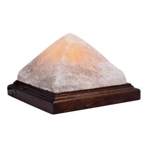 Соляная лампа "Пирамида энергетическая", дерево, 2 кг