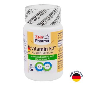Витамин К2 100 мкг +Д3 400 МЕ, 60 капсул, ZeinPharma
