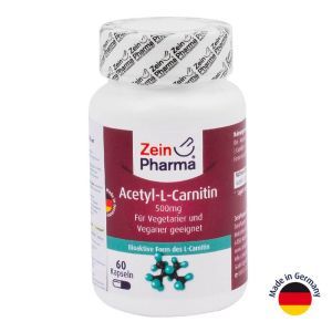 Ацетил L-карнітин, 500 мг, 60 капсул, ZeinPharma