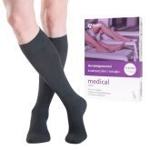 Гольфи компресійні, 2 клас, 23-32 мм рт.ст., закритий носок, чорні, Алком 00112