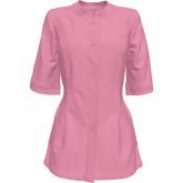 Медична блуза жіноча, біла з рожевими вставками, розмір 52
