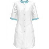 Медичний халат жіночий, білий з ніжно-зеленими вставками, розмір 48