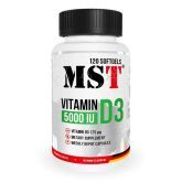 Витамин Д3, 5000 МО, 120 капсул, MST
