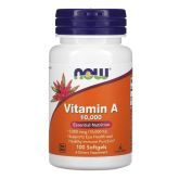 Витамин А, 10000 МЕ, 100 капсул, NOW Foods