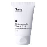 Крем для чутливої шкіри обличчя з гіалуроновою кислотою, вітамінами С + Е, Sane