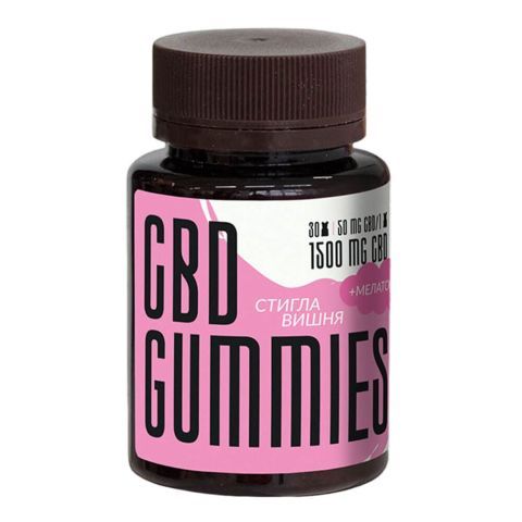 Медвежата жевательные с CBD (каннабидиол) и мелатонином, вкус вишни, 1500 мг КБД 30 шт, CBD UA