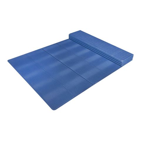 Килимок для йоги та фітнесу, 6 мм x 60 см х 180 см, складаний, синій, TPE, Ridni Relax
