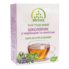 Трав'яний чай "Школярик" з чорницею та мелісою, 100 г
