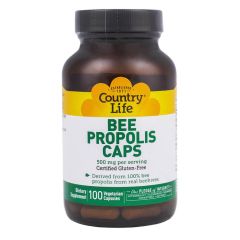Пчелиный прополис, 500 мг, 100 капсул, Country Life 