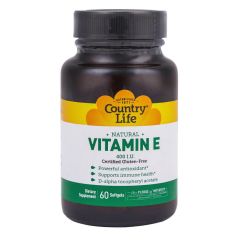 Витамин E, 60 капсул, Country Life 