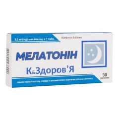 БАД "Мелатонін" К&Здоров'я, 3 мг, 30 таблеток, Красота та Здоров'я