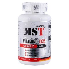 Витамин С 500 + Д3 + Цинк, 100 веганских капсул, MST