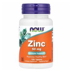 Глюконат цинка,  50 мг, 100 таблеток, Now Foods