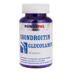 Хондроїтин і глюкозамін POWERFUL, 1,0 г, 60 капсул, Красота та Здоров'я