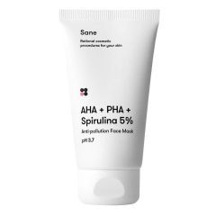 Маска для лица с AHA + PHA + спирулиной 5%, Sane