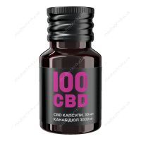 CBD капсули (канабідіол), 100 мг КБД, 30 капсул, 100 PERCENT CBD