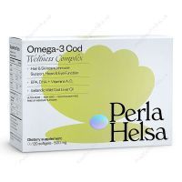 Омега-3 із тріски з вітамінами A і D3, 500 мг, 120 капсул, Perla Helsa
