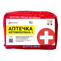 Аптечка автомобільна-1, 16 вкладень, м'який футляр, Poputchik