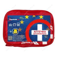 Аптечка автомобільна Євростандарт, від 9 осіб, м’який футляр+жилет, Poputchik