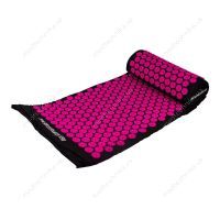 Акупунктурний масажний килимок з подушкою, рожевий