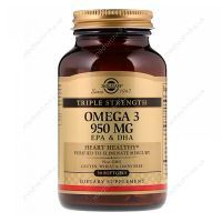 Омега-3 Потрійна сила, 950 мг, 50 капсул, Solgar