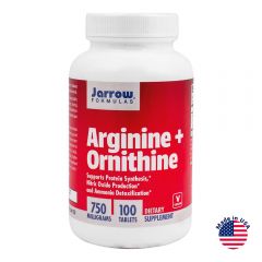 Аргинин+Орнитин, 750 мг, 100 табл., Jarrow Formulas