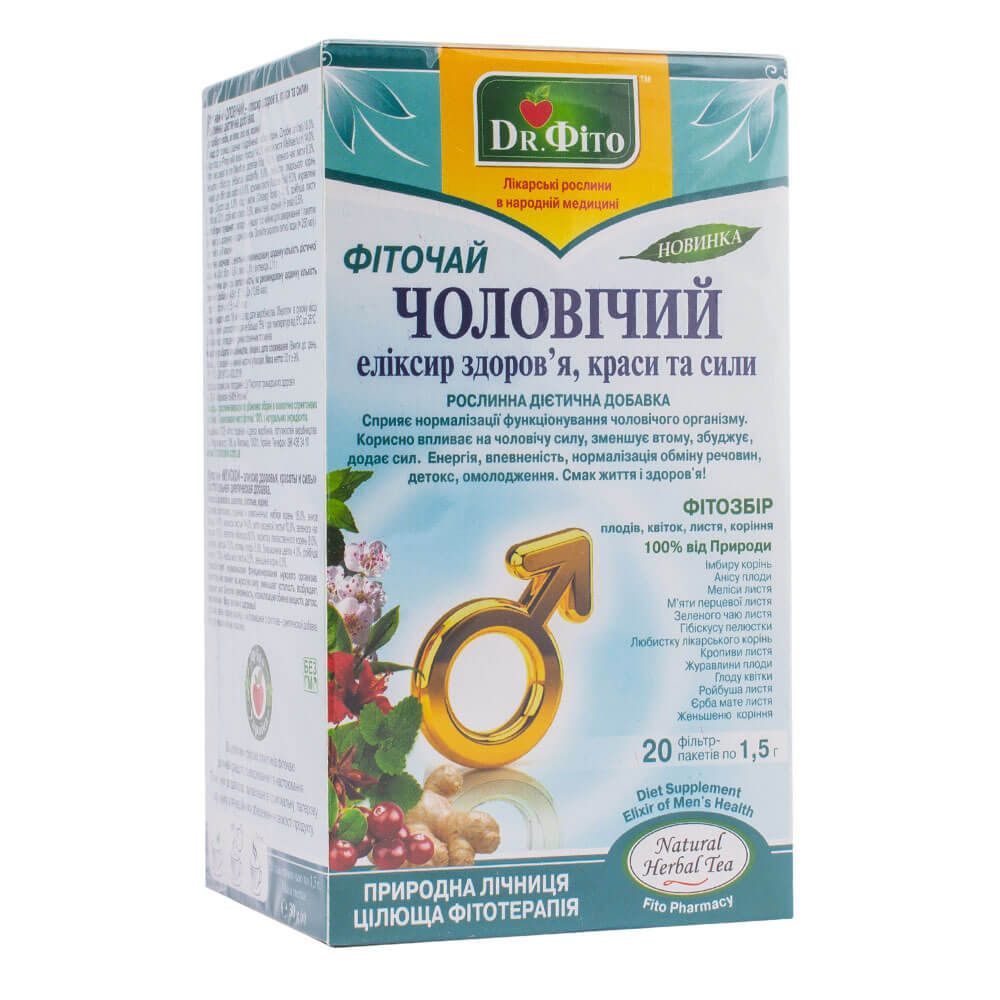 

Фиточай Мужской эликсир здоровья, красоты и силы, 20 пакетиков, Dr.Fito