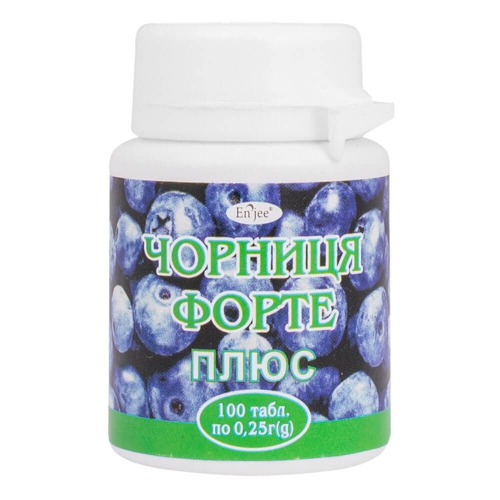 

Чорниця форте плюс, ENJEE, 0,25 г, 100 таблетки, Красота та Здоров'я