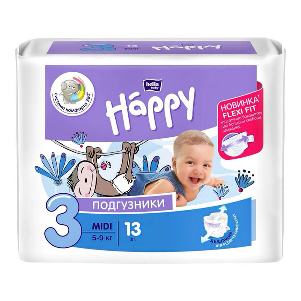 

Підгузки дитячі Happy Bella Baby midi (вага 5-9 кг, 32 шт.)