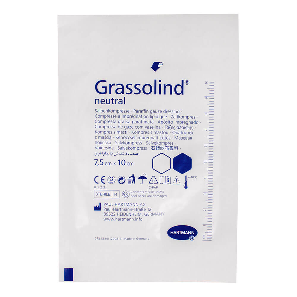 

Пов'язка атравматична мазева Grassolind neutral, 7,5x10 см, HARTMANN