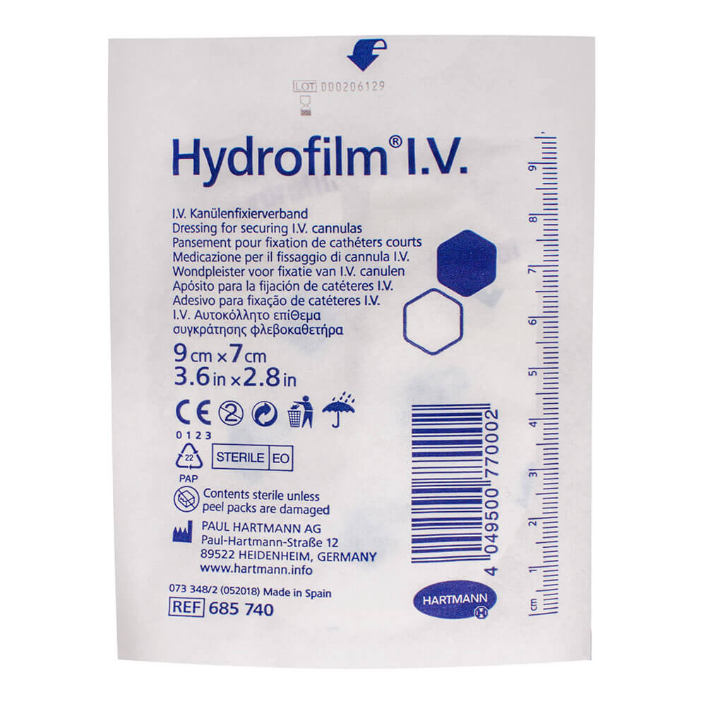 

Пов'язка плівкова для фіксації канюль Hydrofilm I.V., 9x7 см, №50, HARTMANN