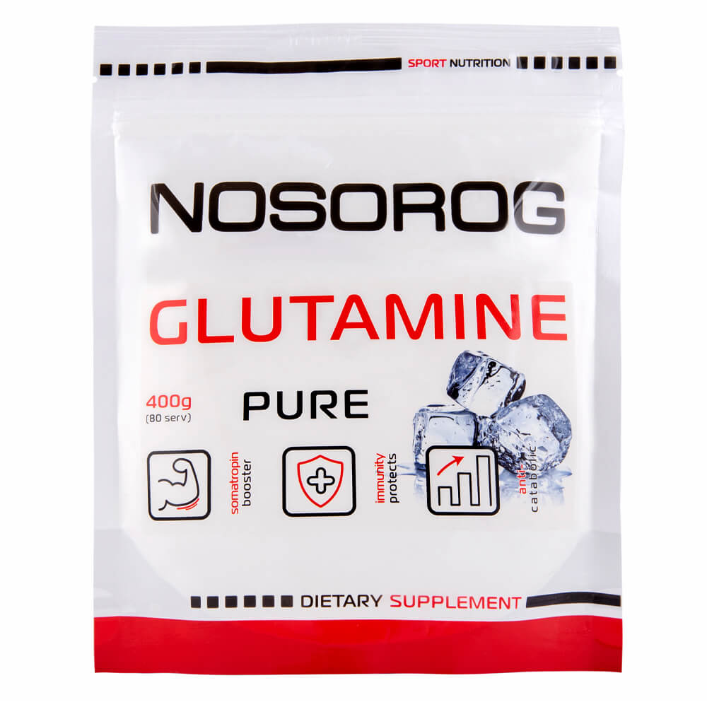 

Glutamine Powder (Л-глутамин), 400 г, без вкуса, Nosorog