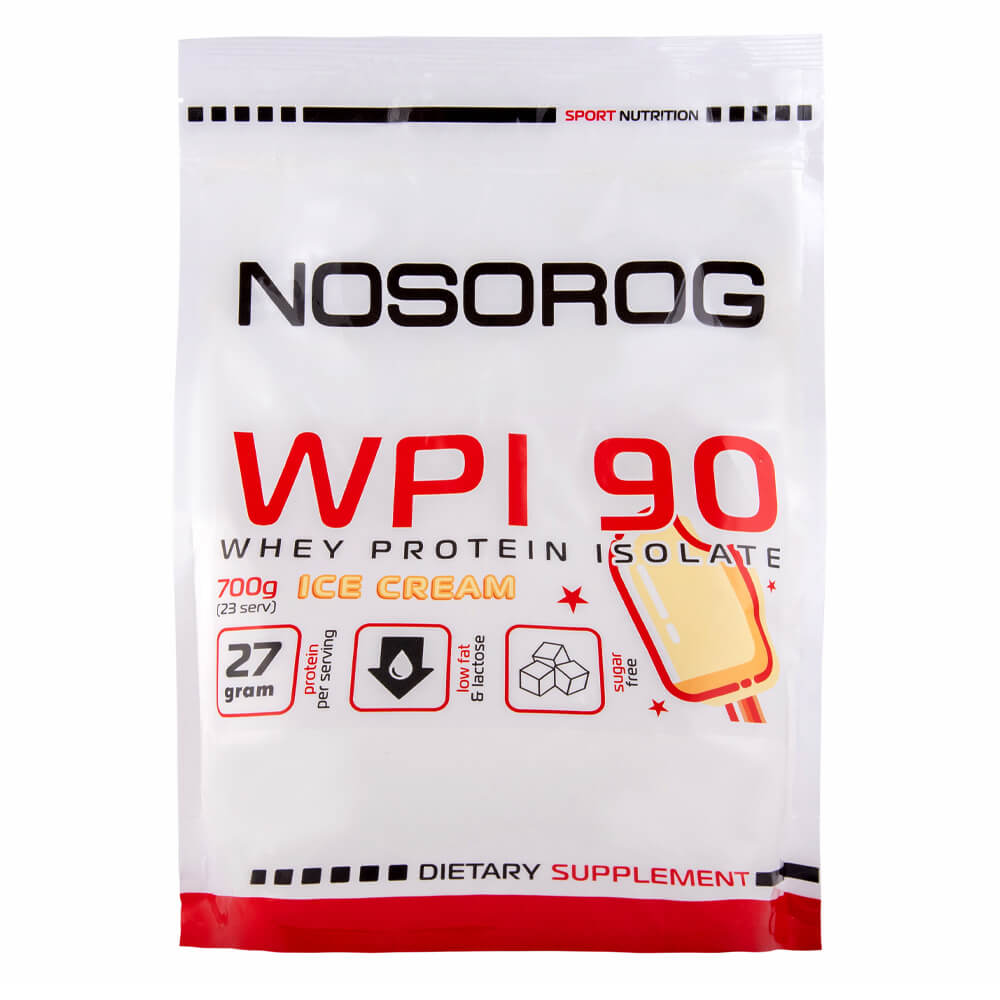 

Сывороточный протеин (изолят) WPI 90, 700 г, со вкусом мороженного, Nosorog