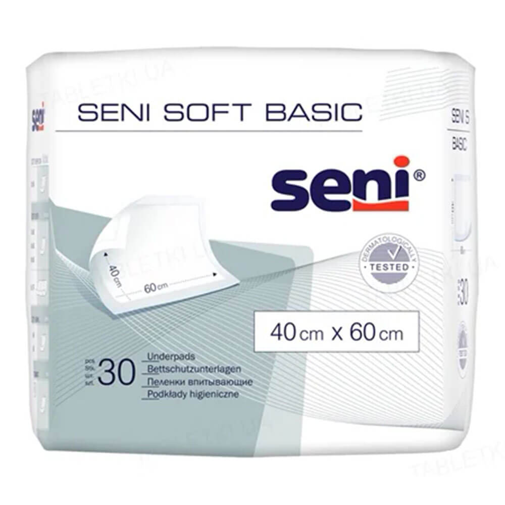 

Гігієнічні пелюшки Seni Soft Basic, 40x60, 30 шт.
