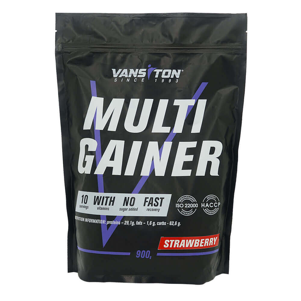 

Гейнер "Multi Gainer", 900 г, зі смаком полуниці, Vansiton
