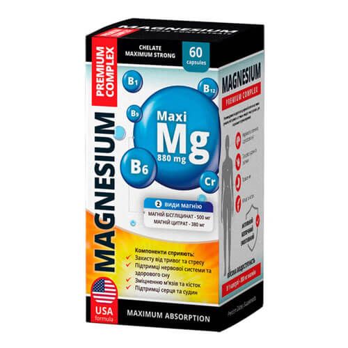 Магній преміум комплекс, 60 капсул, 880 мг, Greenwood Магній преміум комплекс, 60 капсул, 880 мг, Greenwood